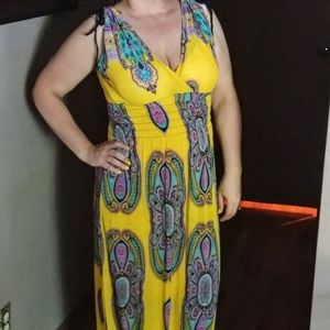 Yellow Paisley Maxi Dress